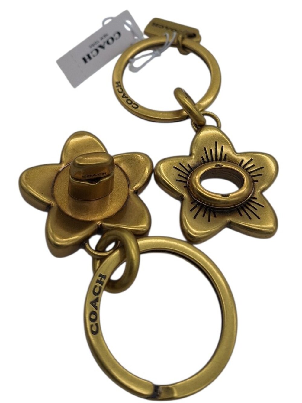 Coach RARE Wildflower Turnlock Valet Key Fob Bag Charm NWT - Picture 5 of 6